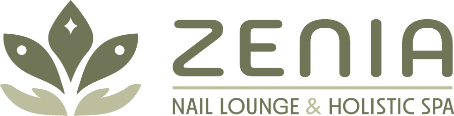 Zenia Nail Lounge & Holistic Spa Full Logo - Lotus flower being held by hands